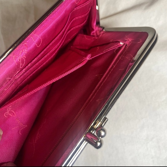 Vera Bradley Snap Top Quilted Paisley Wallet Maroon Olive Green Pink - Picture 13 of 16